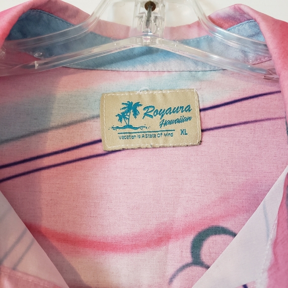 EUC Royaura Tie Die Stripe Hawaiian Button Up Shirt Size XL - Picture 2 of 5